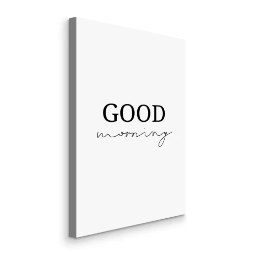 Canvas Minimalistische goedemorgen-inscriptie