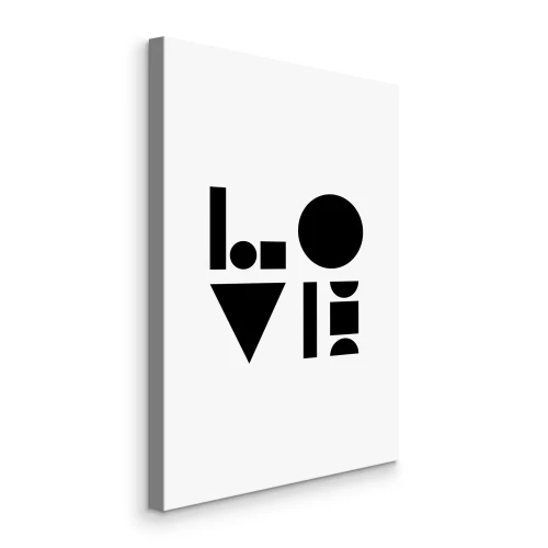 Canvas Typografie met liefdesthema en vormen