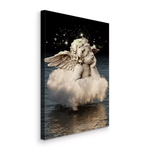 Canvas Een engel op een wolk boven het water