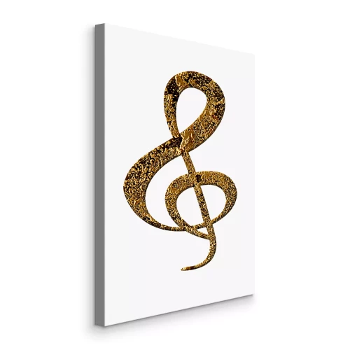 Canvas Een glanzende noot is een symbool van muziek