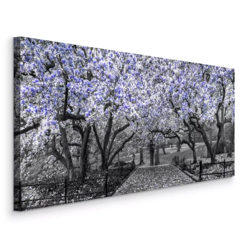Canvas Magnoliabomen in koele tinten blauw