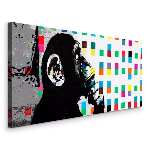 Canvas De Denker Aap reproductie door Banksy