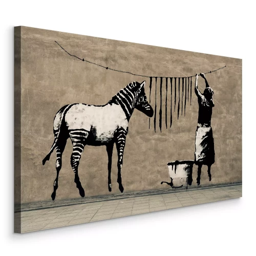Canvas Banksy's werk Zebra Washing
