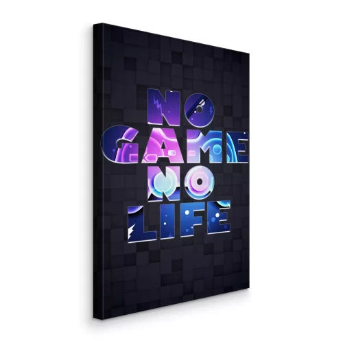Canvas NO GAME NO LIFE tekst in neonkleuren