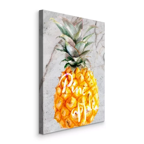 Canvas Kleurrijke ananas op een marmeren achtergrond