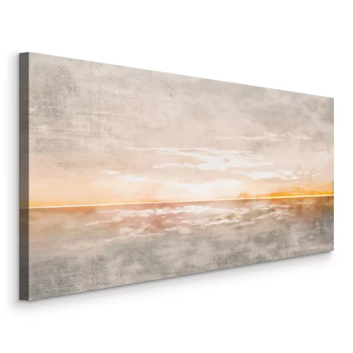 Canvas Abstract landschap met een horizonlijn boven de zee