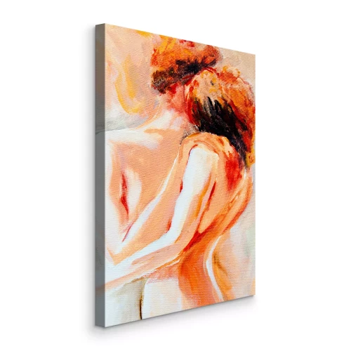 Canvas Artistiek naakt van een vrouw en een man