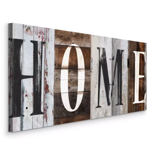 Canvas Het opschrift "huis" op de achtergrond van de planken