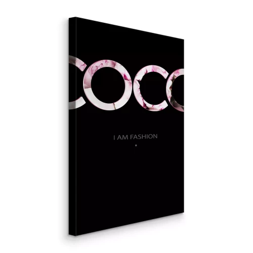 Canvas Kleurrijke Coco-letters op een donkere achtergrond