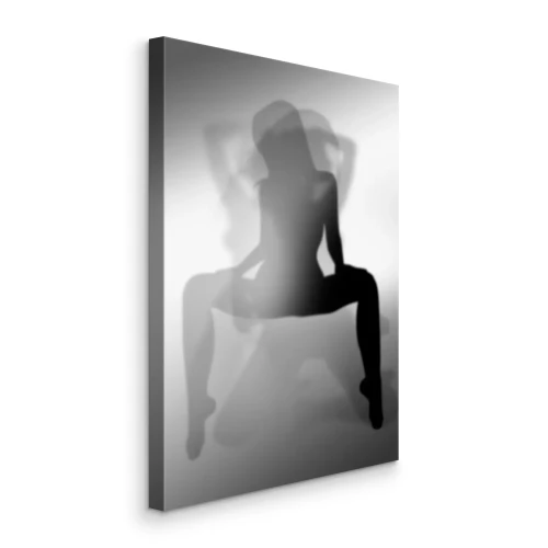 Canvas Een vrouw in een artistiek lichtspel