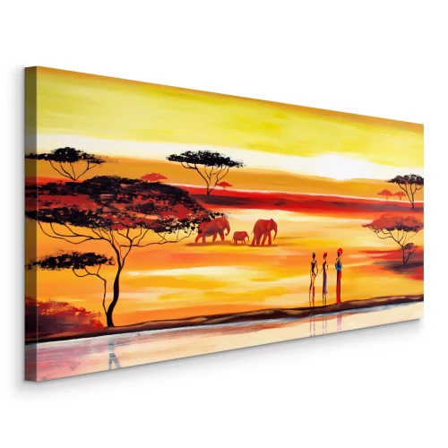 Canvas Rivierlandschap in Afrika