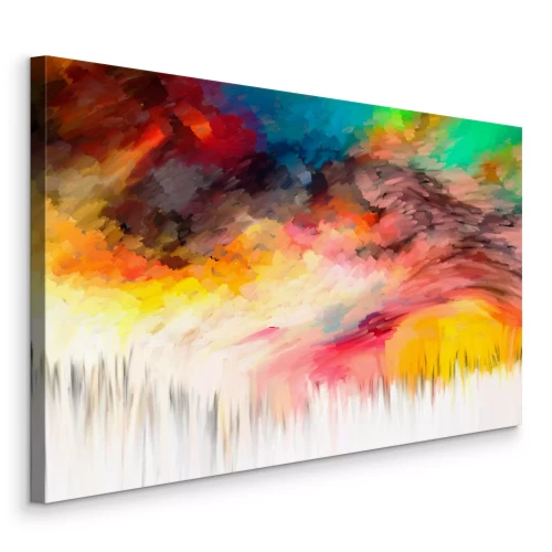 Canvas Kleurrijk expressief abstract landschap