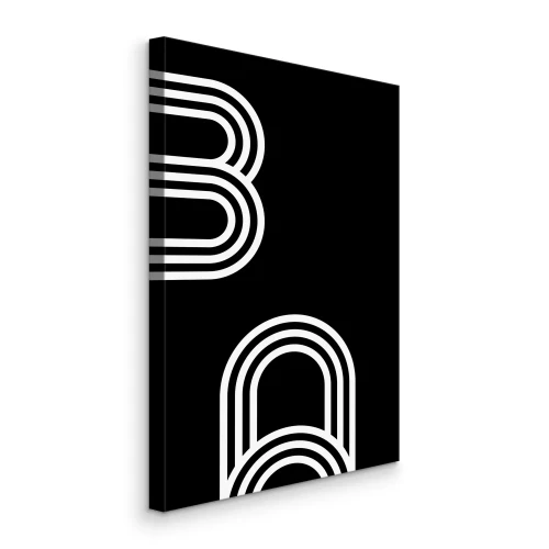 Canvas Contrasterende lineaire vormen op zwart