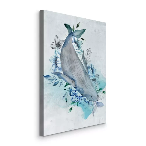 Canvas Artistieke stijl aquarel walvis