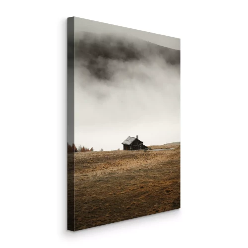 Canvas Een houten huis midden in de wildernis