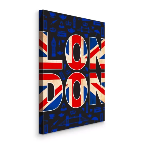 Canvas Grafisch opschrift met de vlag van Groot-Brittannië
