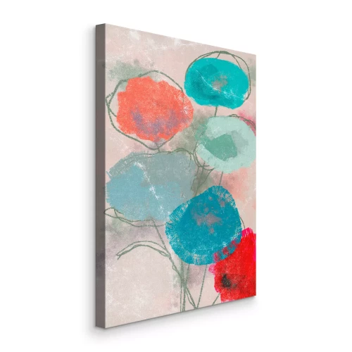 Canvas Abstract boeket van kleurrijke bloemen