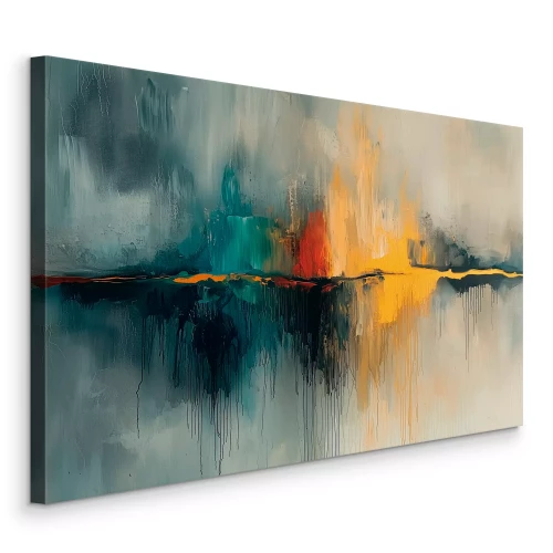 Canvas Gespleten abstractie met felle kleuren