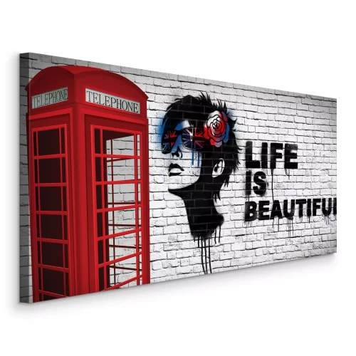 Canvas Muurschildering met een Brits motief