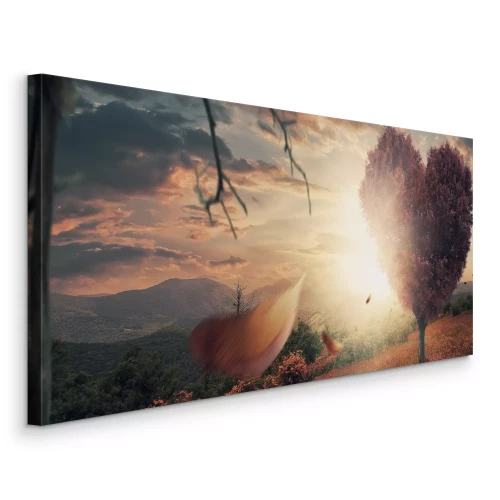 Canvas Abstracte hartvormige boom