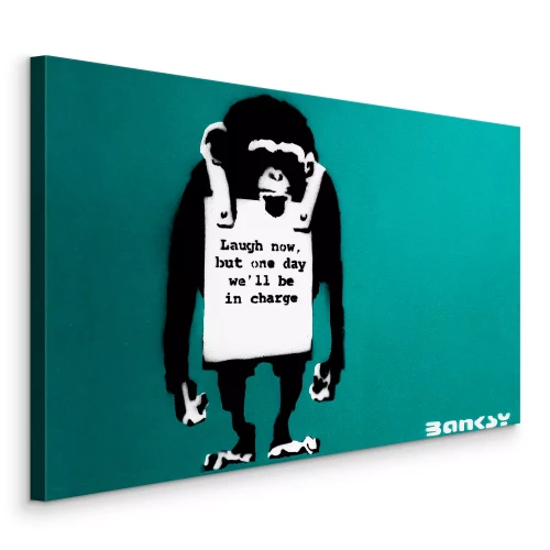 Canvas Banksy reproductie Lach nu