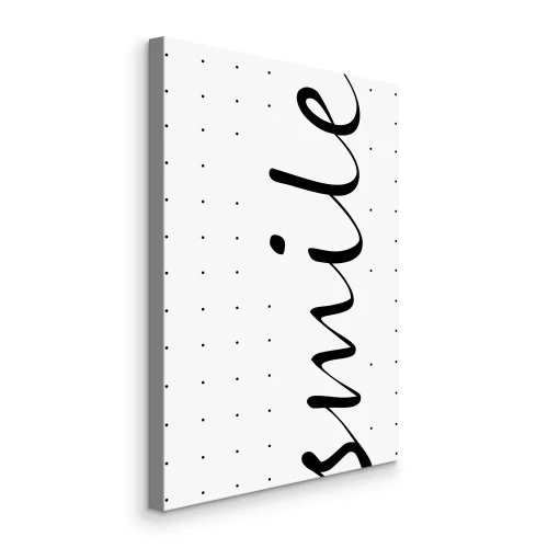 Canvas Zwart-wit opschrift Glimlach
