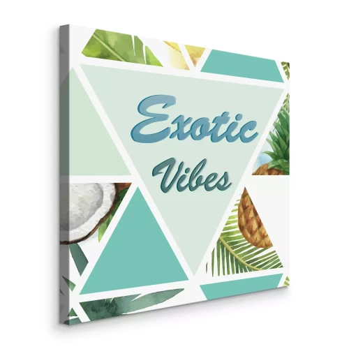 Canvas Exotische collage met bladeren en vruchten