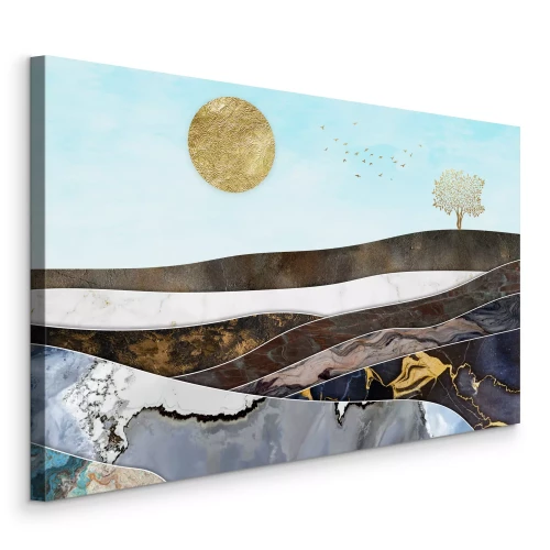 Canvas Geometrisch landschap met marmeren structuren