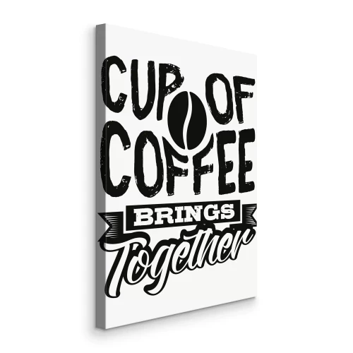 Canvas Citaat over koffiemomenten