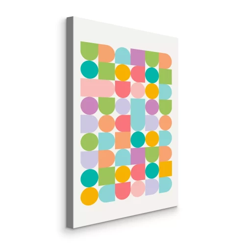 Canvas Pastel retro compositie van cirkels en vormen