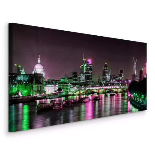 Canvas Stadsgezicht met weerspiegelingen op de Theems