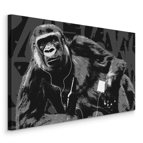 Canvas Portret van een muzikale gorilla