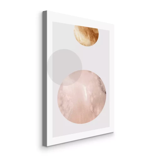 Canvas Geometrische beige textuurcirkels