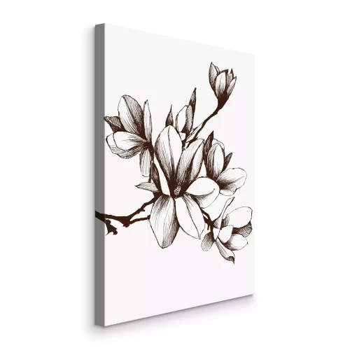 Canvas Een tekening van een magnolia in minimalistische stijl