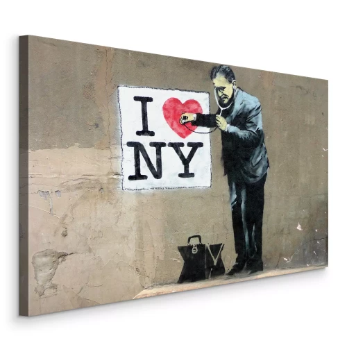 Canvas Banksy reproductie Ik hou van New York