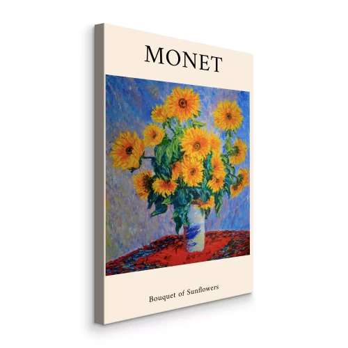 Canvas Reproductie van Claude Monet&#39;s boeket zonnebloemen