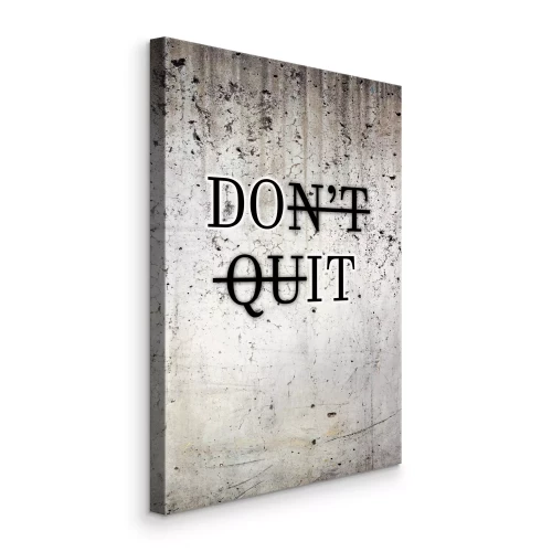 Canvas Motiverende inscriptie op een betonnen muur