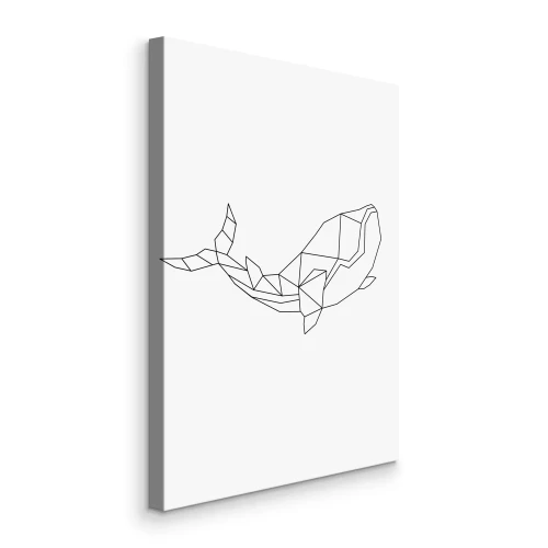 Canvas Geometrische walvis in minimalistische stijl