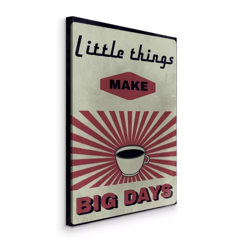 Canvas Typografie met een kopje koffie