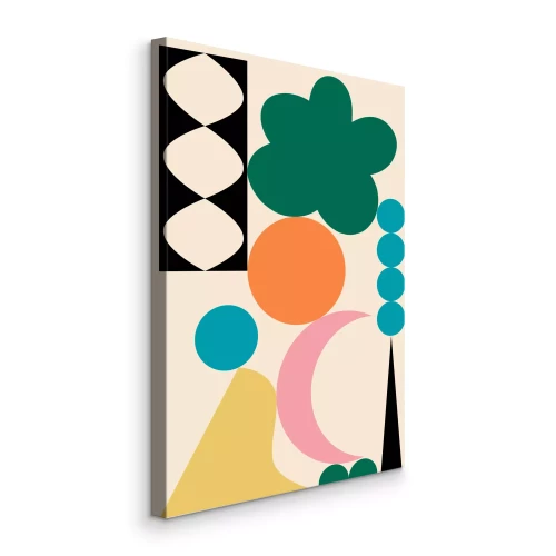 Canvas Kleurrijke abstracte compositie met vormen