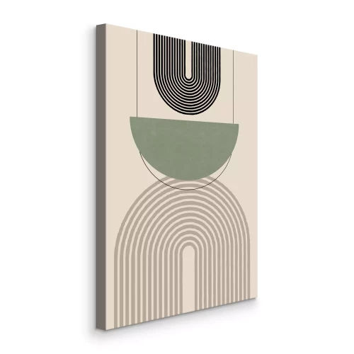 Canvas Bogen en geometrische vormen op een beige achtergrond