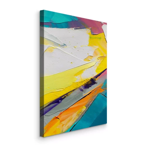 Canvas Driedimensionale kleurrijke abstractie geschilderd met verf