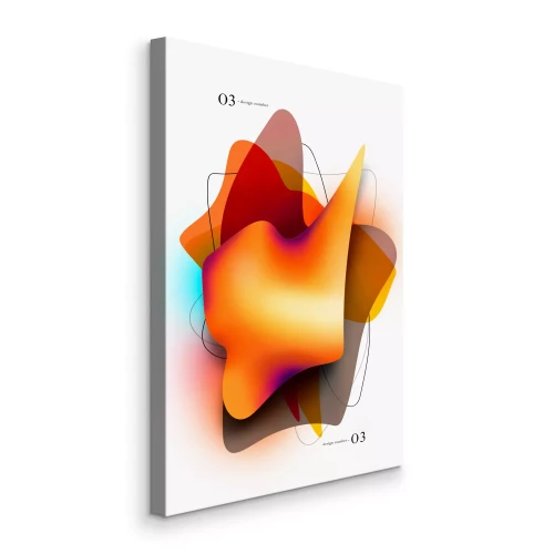 Canvas Meerlaagse 3D-vorm in een warm kleurenpalet