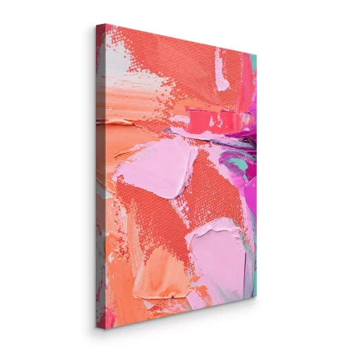 Canvas Artistieke expressie geschilderd met roze verf
