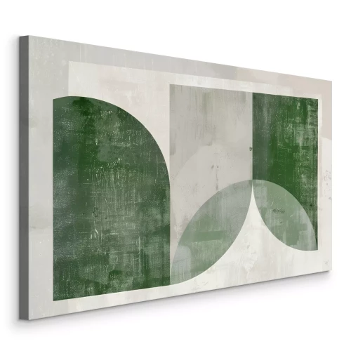 Canvas Groene vormen komen samen