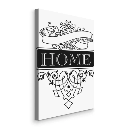 Canvas Huisinscriptie met versieringen