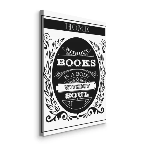 Canvas Typografisch citaat over boeken