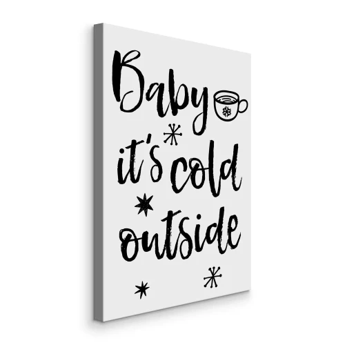 Canvas Inscriptie tussen sneeuwvlokken