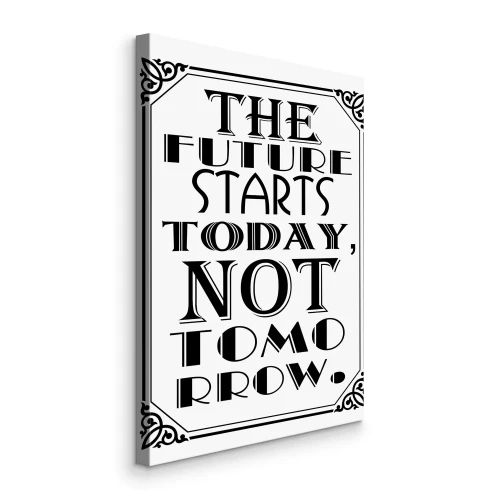 Canvas Motiverende inscriptie met decoratief kader