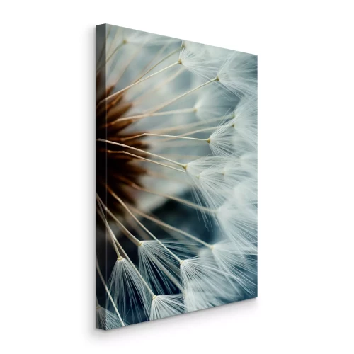 Canvas Paardenbloem in tinten blauw en wit